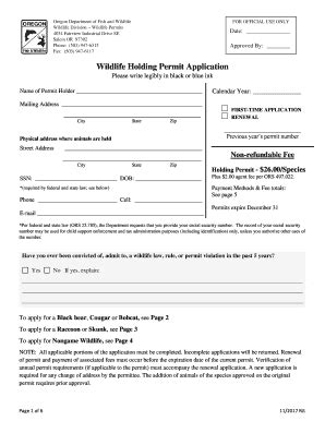 ODFW Wildlife License, Permits and Applications.